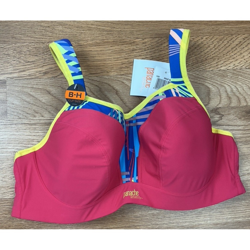 Panache Sport Power 5021 Underwire High Impact Sports Bra Pink Size 38D NEW